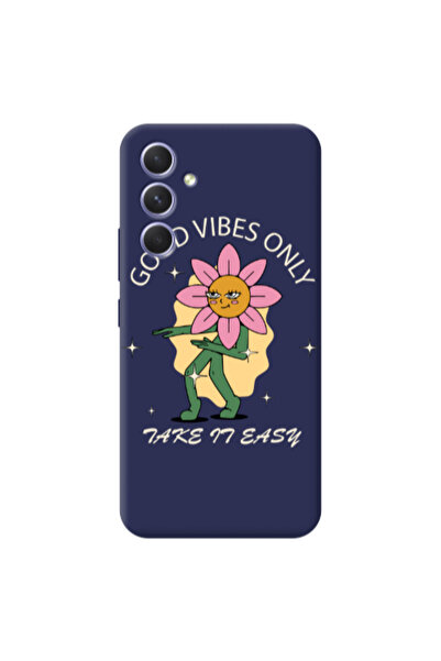 Other Samsung A56 Good Vibes Only Dark blue Colored Silicone TPU Θήκη