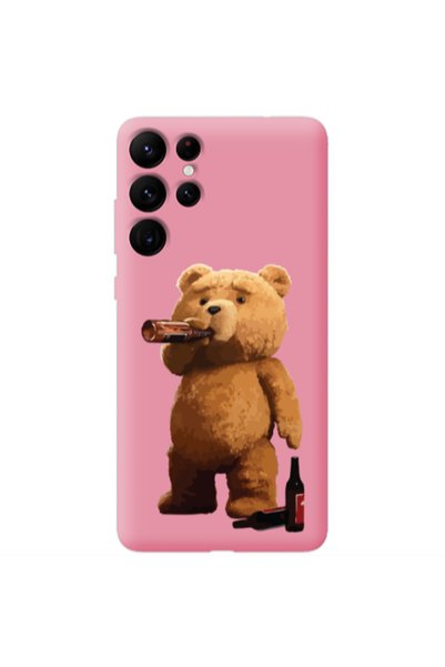 Other Samsung S22 Ultra Beer Time Pink Colored Silicone TPU Θήκη