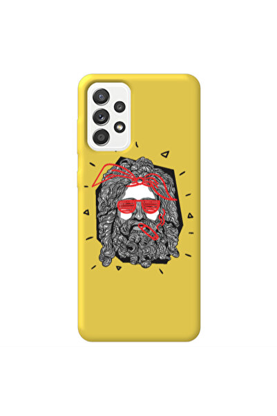 Other Samsung A72 Cool glasses Yellow Colored Silicone TPU Θήκη