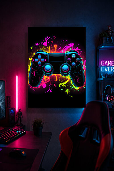 Lucena Controler de jocuri Tablou de perete din metal Neon Decor de perete pe...