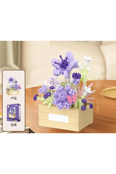 OEM Set constructie Merkpol Buchet flori mov, buchet decorativ, piese asambla...