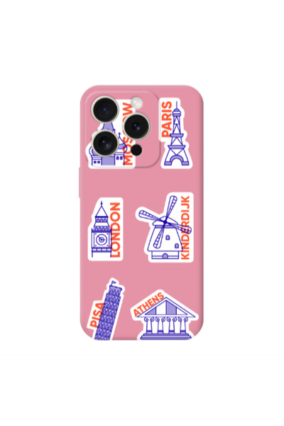 Other Apple iPhone 15 Pro Max Pisa Athens Pink Colored Silicone TPU Θήκη