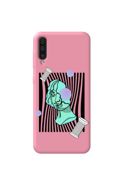 Other Samsung A70 Columns Pink Colored Silicone TPU Θήκη