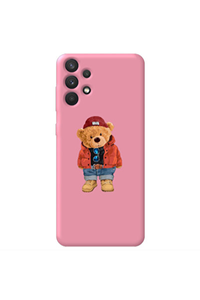 Other Samsung A32 4G Bear in a hat Pink Colored Silicone TPU Θήκη