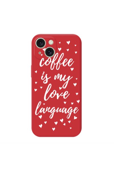 Other Apple iPhone 15 Plus Coffe is my love language Red Colored Silicone TPU...