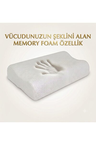Dear Visco Büyük Boy Visco Boyun Destekleyici Ortopedik Yastık Boyun Rahatsızlığı İçin Büyük Boyun Yastığı Memory Foam 58*40*12/8 cm