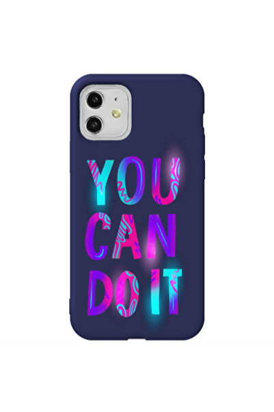 Other Apple iPhone 11 You Can Doit Dark blue Colored Silicone TPU Θήκη