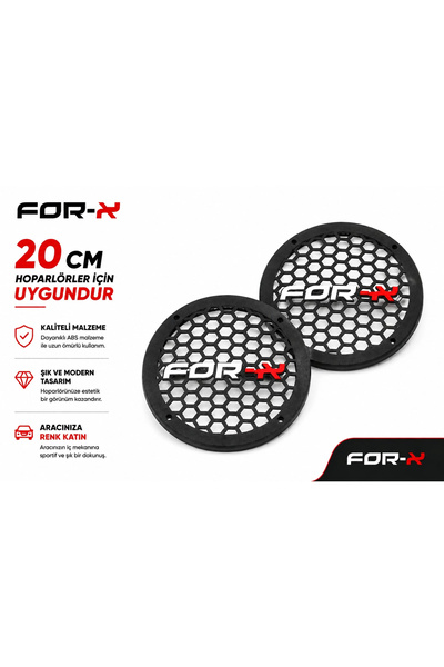 For-X 20cm Hoparlör Kapağı - Logolu Kaliteli Plastik Midrange Hoparlör Kapak ...
