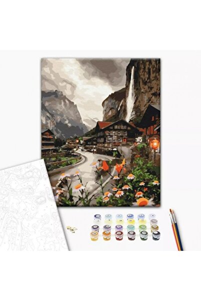 MC Micostore Set Pictura pe numere 40x50cm, Brushme - Zona montana in Elvetia...