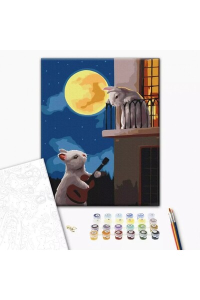 MC Micostore Paint by numbers Top Bottom Set 40x50cm, Brushme - Bunny Serenad...