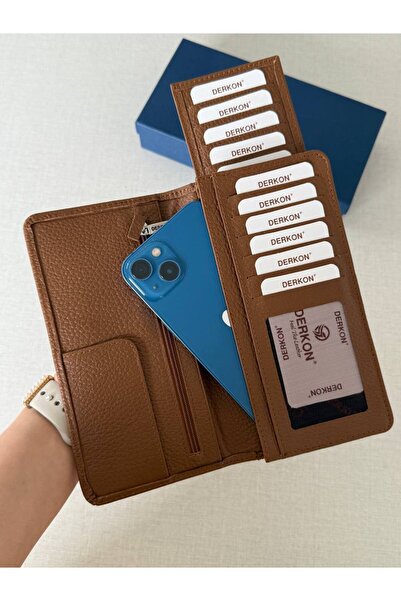 DERKON Mikam Model Card Holder Detailed Genuine Leather Wallet