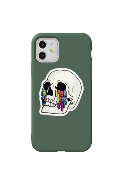 Other Apple iPhone 11 Skull Dark Green Colored Silicone TPU Θήκη