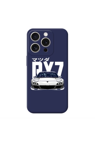 Other Apple iPhone 15 Pro Max Car Rx7 Dark blue Colored Silicone TPU Θήκη