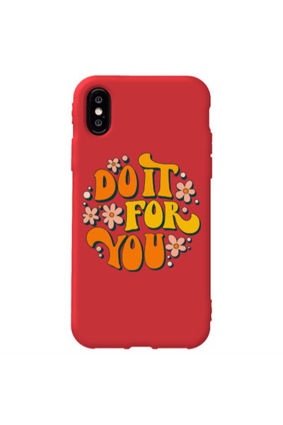 Other Apple iPhone X Do it For You Red Colored Silicone TPU Θήκη