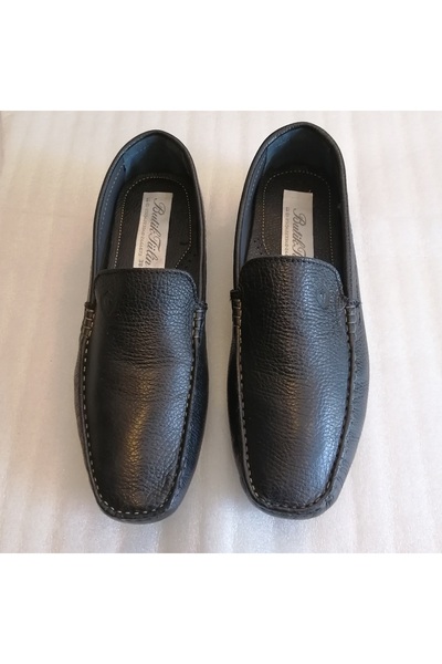 Butik Tülin Men's Genuine Cowhide Leather Black Hand-Woven Soft Comfortable S...