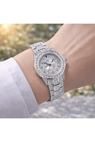 IQRAA STAINRONN Silver Crystal Women’s Watch Steel Strap Elegant Quartz