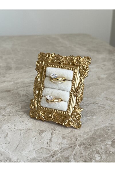 kems jewels Markiz Kesim Model Üç Sıralı Çelik Yüzük