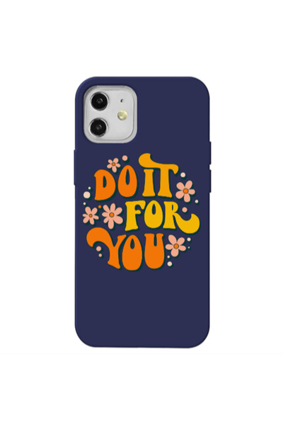 Other Apple iPhone 12 Do it For You Dark blue Colored Silicone TPU Θήκη