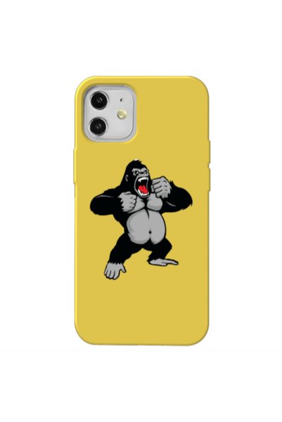 Other Apple iPhone 12 Angry Gorilla2 Yellow Colored Silicone TPU Θήκη