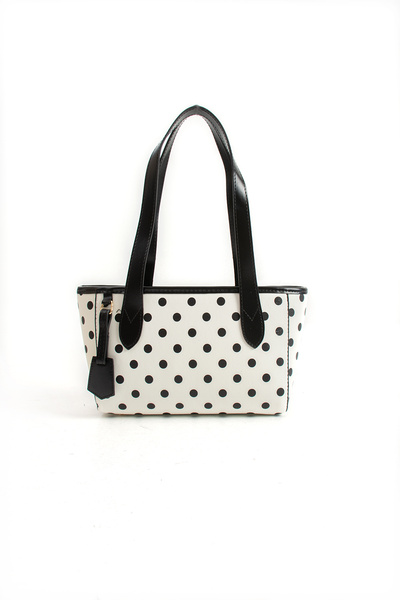 DEV 3 ADAM White Black Polka Dot Women's Crossbody Bag with Adjustable Strap