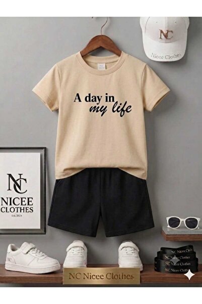 NC Nicee Clothes Summer Children's T-Shirt Shorts Unisex (a Day Life Printed)