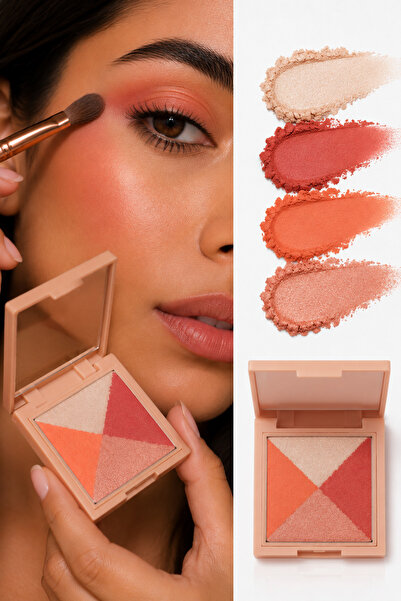 Dora Joy 4'lü Toz Far Coral Reef 02 Mat & Işıltılı Talc Free Hyalüronik Asit & E Vitamini / My Joy Eyeshadow Quad