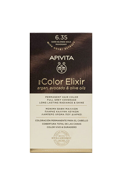 Apivita My Color Elixir Μόνιμη Βαφή Μαλλιών N6.35 Σκούρο Ξανθό Μέλι Μαονί