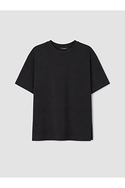 LC Waikiki Lcwaikiki Petite Black 100% Cotton Women's T-Shirt