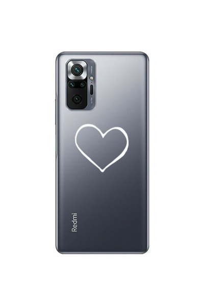 Other Xiaomi Redmi Note 10 Pro Max White heart Transparent Silicone TPU Θήκη