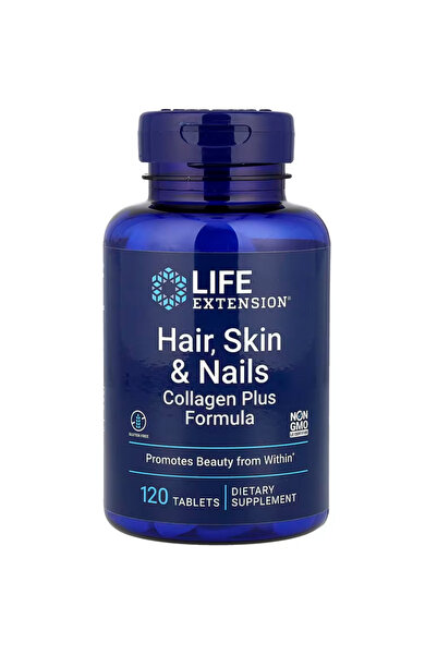 Life Extension Supplements, Hair, Skin & Nails, Collagen Plus Formula, 120 Ta...