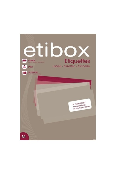 MC Micostore Etichete autocolante Etibox 100324, 6/A4, 99.1x93.1mm, permanent...