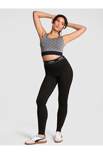 PINK Seamless Klasik Logo Detaylı Tayt
