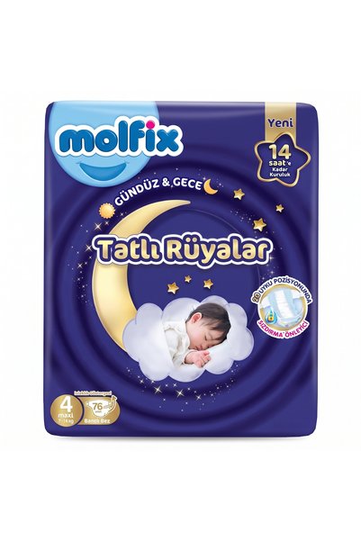 Molfix 3 عبوات حفاضات أطفال سويت دريمز ماكسي مقاس 4، 76 قطعة