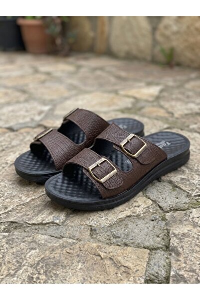 Moda Frato FL-550 Papuci pentru bărbați cu cataramă dublă, papuci de vară pen...
