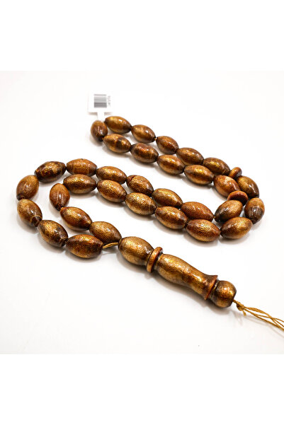 Generic Golden Yusr Rosary 33 Beads 8.5x14mm Gold Oval Prayer Beads 25g Natur...