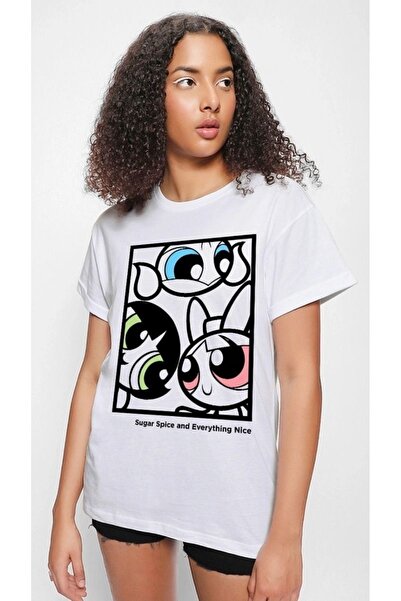 Vordevia Μπλουζάκι Powerpuff Girls με στάμπα από βαμβάκι σε μεγάλο μέγεθος