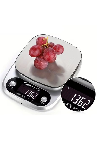 Hurt Kitchen scale, electronic, LCD screen, max 5 kg, battery powered, plasti...
