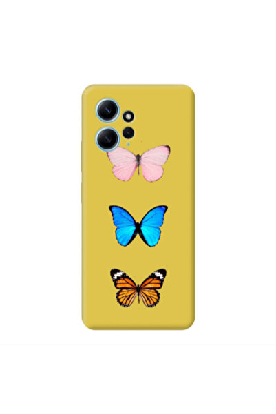 Other Xiaomi Redmi Note 12 4G Triple Butterfly Yellow Colored Silicone TPU Θήκη
