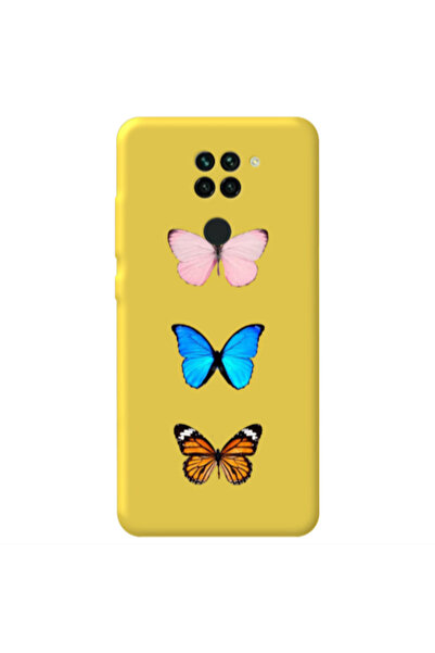Other Xiaomi Redmi Note 9 Triple Butterfly Yellow Colored Silicone TPU Θήκη