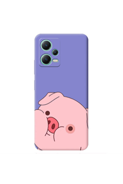 Other Xiaomi Redmi Note 12 Pro 5G Piggy 2 Purple Colored Silicone TPU Θήκη