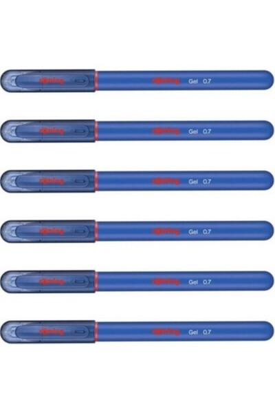 Rotring Mavi Jel Mürekkepli Tükenmez Kalem 6'lı Set 0.7 mm Yazım İçin Uygun