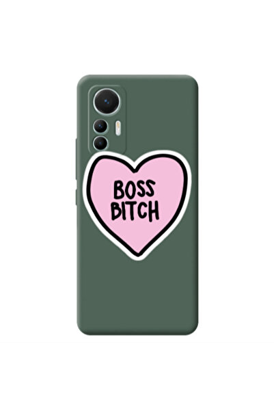 Other Xiaomi Mi 12 Lite Boss Bitch Dark Green Colored Silicone TPU Θήκη