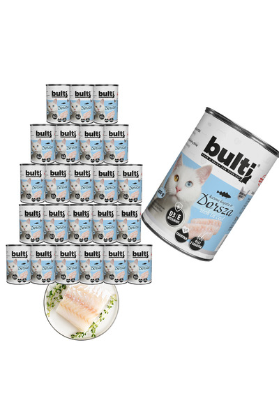 Bulti Hrană umedă pisici, Bulti, 24x400g, Cod de Pește, Pisici Adulte, Susțin...