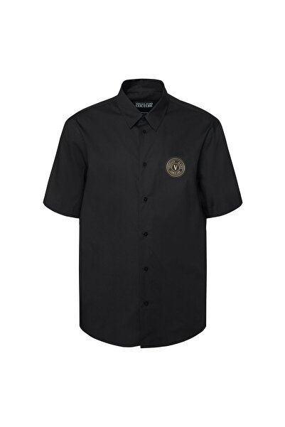 VERSACE JEANS COUTURE Ανδρικό πουκάμισο 80GALCS0 CNY17 Μαύρο