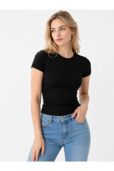 POLYMOOD Women's 95% Cotton Body-Fitting Full Length Slim Fit Lycra Blouse-T-...