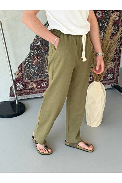 More Black Raw Linen Baggy Pants