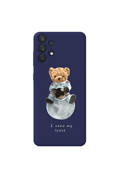 Other Samsung A32 4G Bear in space Dark blue Colored Silicone TPU Θήκη