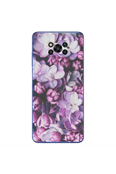 Other Xiaomi Poco X3 /X3 Pro Purple Flowers Transparent Silicone TPU Θήκη