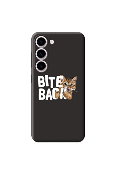 Other Samsung S23 Plus bitte back cat Black Colored Silicone TPU Θήκη