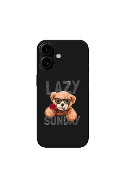 Other Apple Iphone 16 plus Lazy sunday Black Colored Silicone TPU Θήκη